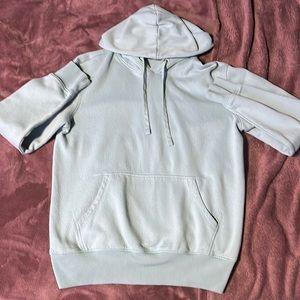 Medium size light blue hoodie, like new.